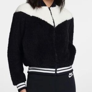 Nike | Women's Sherpa Bomber Jacket (Black/White)